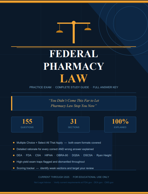 Federal Pharmacy Law Mastery Bundle — Complete Study System for Pharmacy Students &amp; NAPLEX/MPJE Candidates