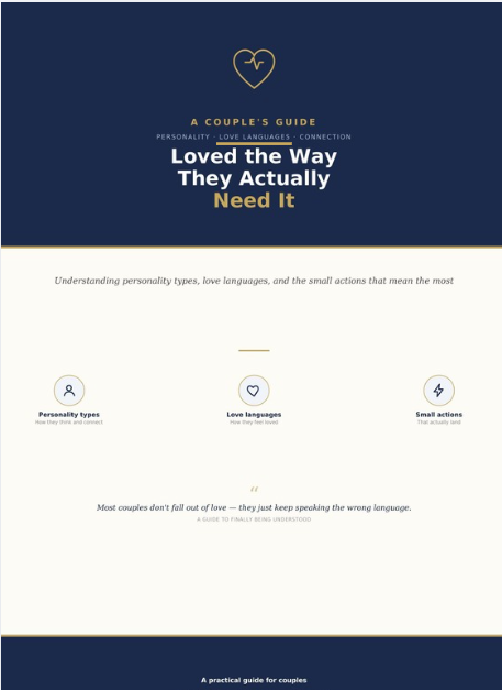 Loved the Way They Actually Need It A Couple's Guide to Personality Types, Love Languages, and the Small Actions That Mean the Most - Instant PDF Download