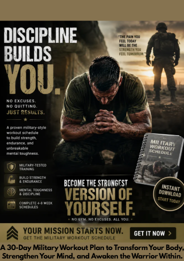 Discipline Builds You: A 30 Day Military Workout Plan - Instant PDF Download