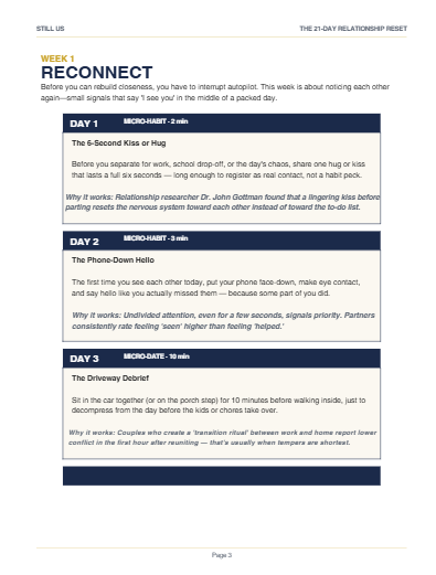 STILL US The 21-Day Relationship Reset  - Instant PDF Download